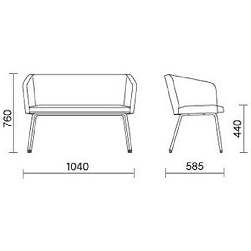 Офисный диван Hello 4L Duo chrome Офисный диван Hello 4L Duo chrome