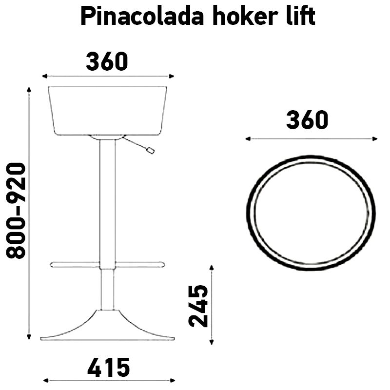 Барный стул PINACOLADA hoker lift chrome Барный стул PINACOLADA hoker lift chrome