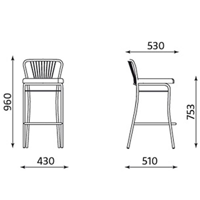 Барный стул NERON hoker chrome