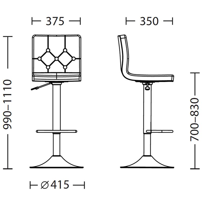 Барный стул RUBY hoker chrome